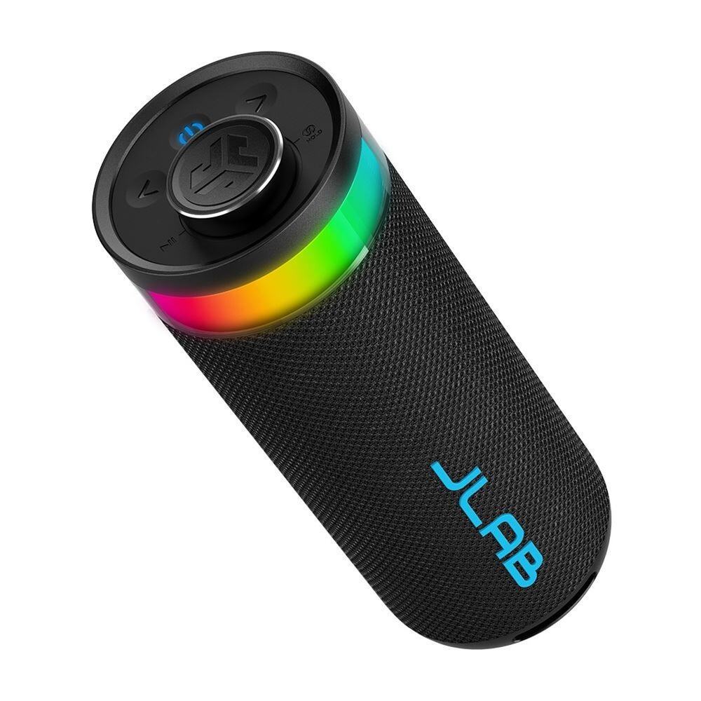 JLab Go Party Portable Bluetooth Speaker Waterproof USB-C Black With RGB Lights